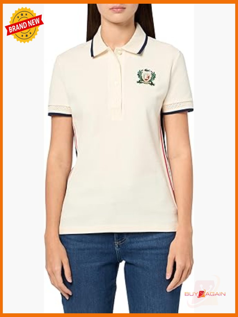 French Polo Shirt Slim Fit Organic Pique Short Sleeve Button Front Embroidered